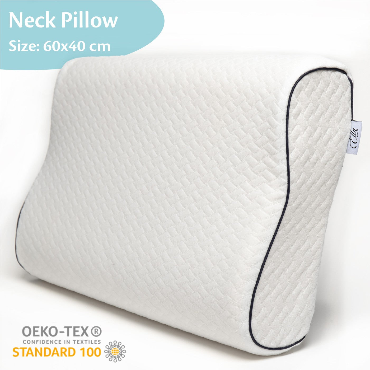 Hoogwaardig materiaal van het Ella Orthopedisch Kussen in de vorm van een golfkussen voor optimaal comfort.