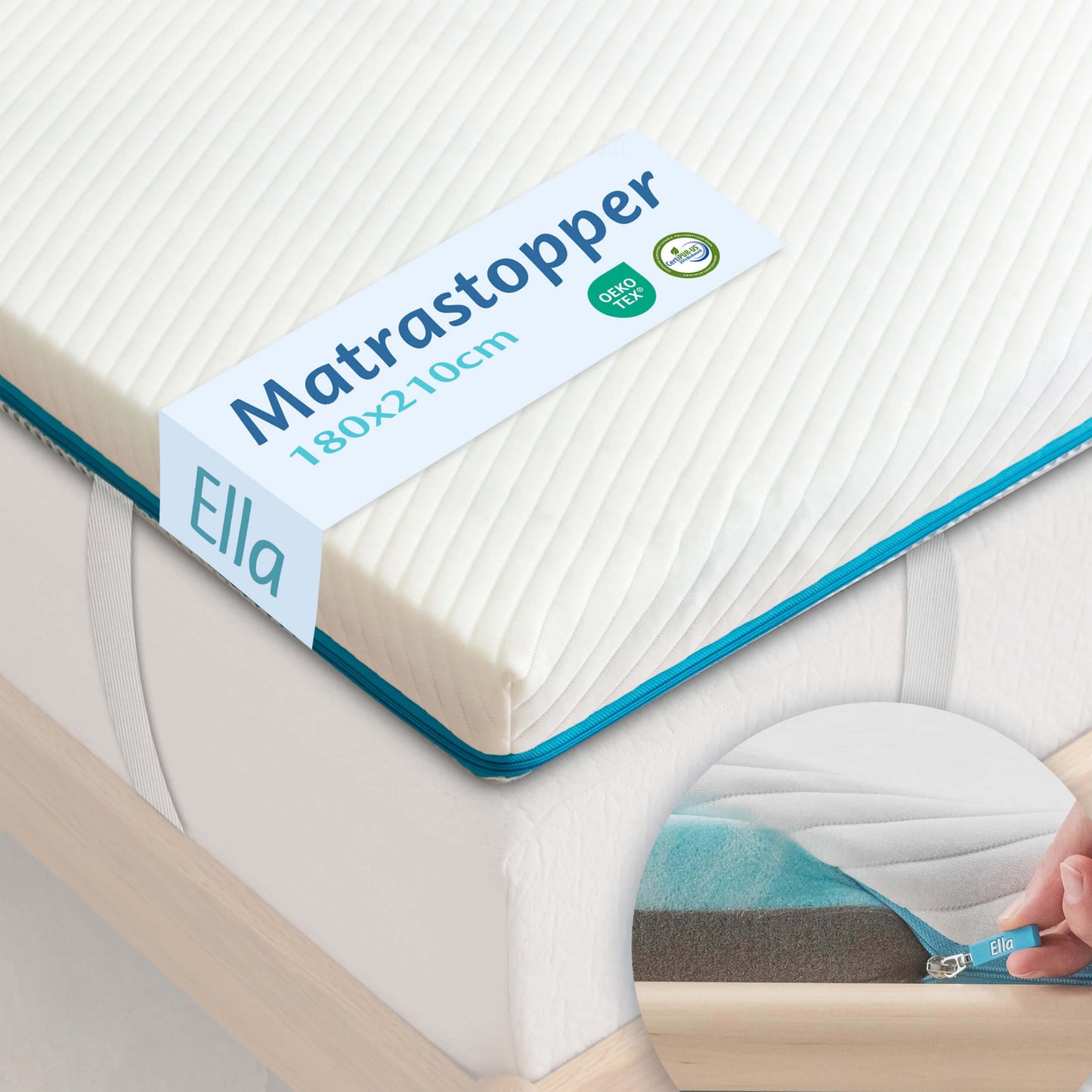 Ella Matrastopper 180x200cm met rits voor extra comfort en aanpasbaarheid in je slaapkamer.