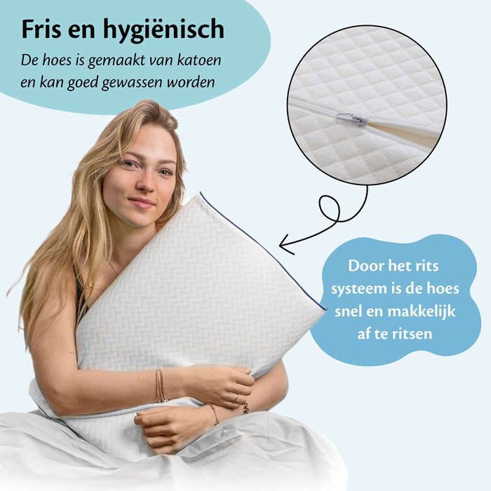 Fris en hygiënisch orthopedische hoofdkussen van Ella