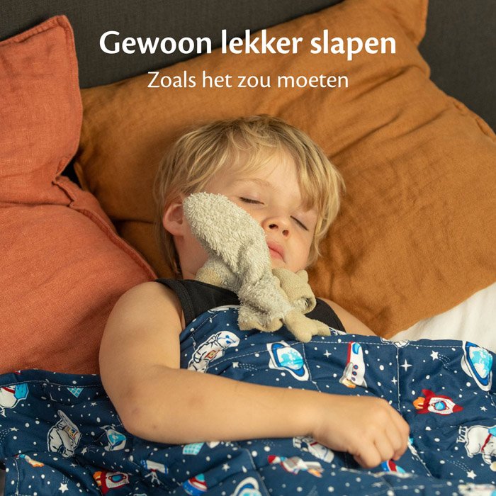 Gewoon lekker slapen, zoals het zou moeten met de verzwaringsdeken voor kinderen