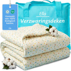 Ella Verzwaringsdeken Kind met gekleurde stippenprint van biologisch katoen inclusief opbergtas