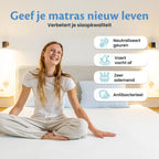 Ella matrastopper geeft je matras nieuw leven en verbetert je slaapkwaliteit met geurneutralisatie, vochtafvoer, ademend vermogen en antibacteriële eigenschappen.