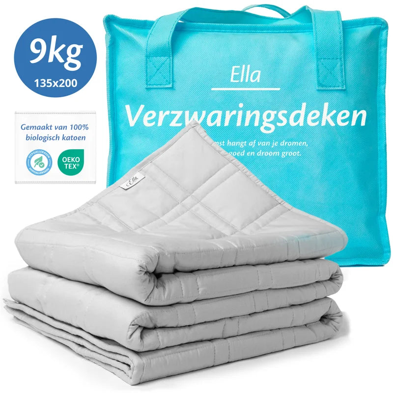 Verzwaringsdeken van 9 kg; 135x200 cm, biedt comfort en helpt bij stressvermindering.