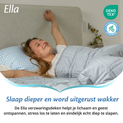 Ella verzwaringsdeken voor volwassenen, helpt met kalmeren en ontspannen tijdens de nachtrust.
