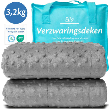 Een Ella Sleeps verzwaringsdeken van 3,2 kg een schattige Minky print voor kinderen.